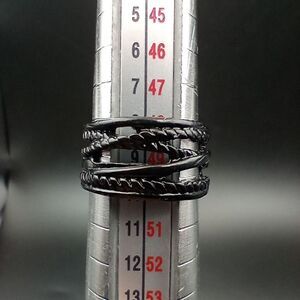 Phantom lace black midnight ring  adjustable size R225